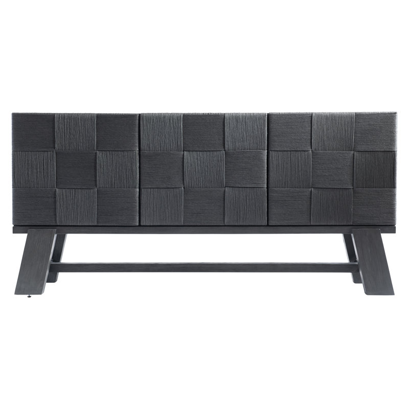 Black Woven Rope Contemporary 76'' Sideboard