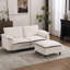 Canapé en L 70,87 po à deux tons en forme de L noir et blanc, canapé modulaire avec repose-pieds, assise profonde en chenille 2 places et coussin - parfait pour le salon, la chambre à coucher, un appartement