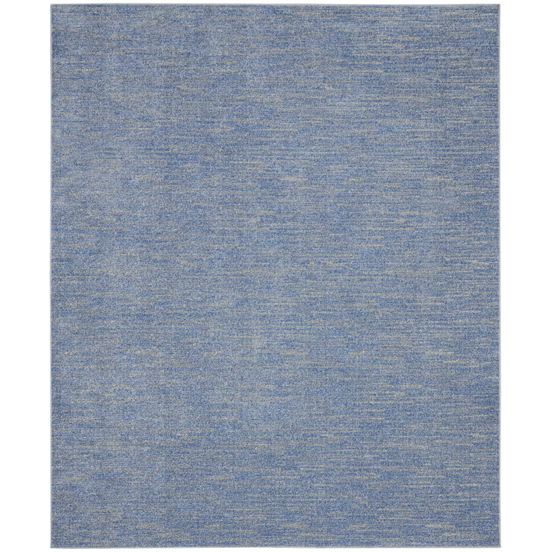 Tapis d'intérieur / extérieur en polypropylène tissé à la machine de couleur unie Mulican, Rectangle 8 pi x 10 pi