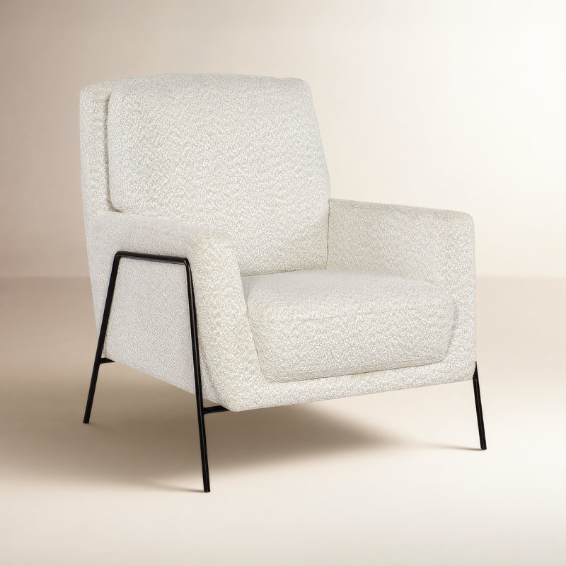 Aziel 30.5" Side Chair, White Genuine Leather