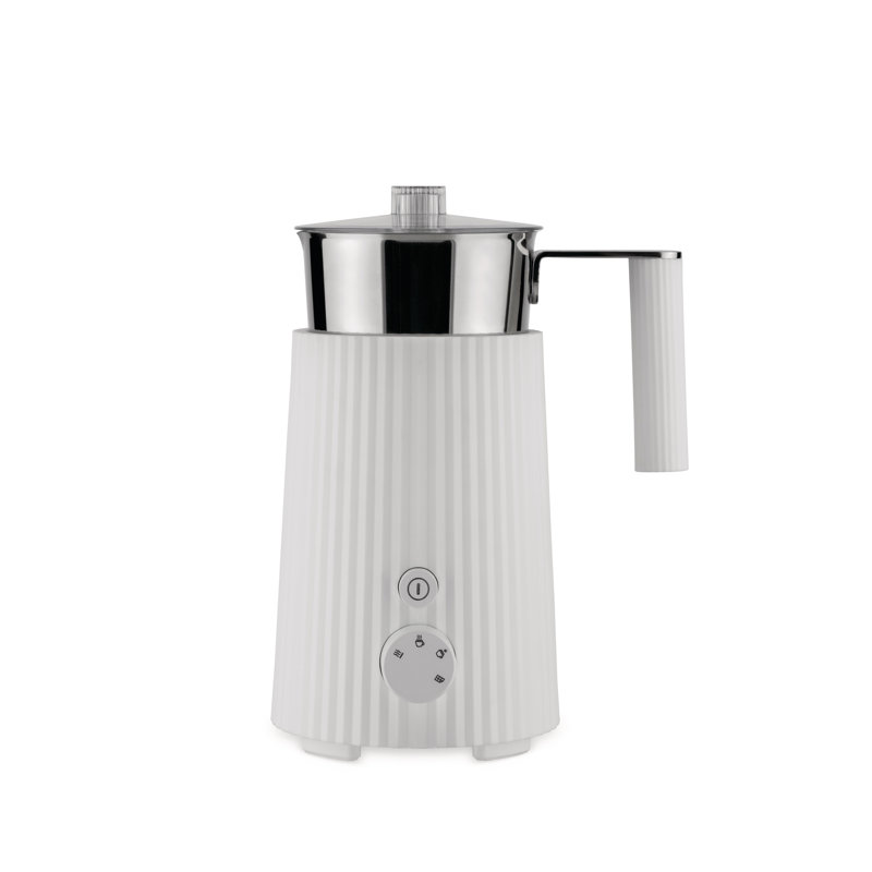 Alessi Plissé Automatic Milk Frother, White