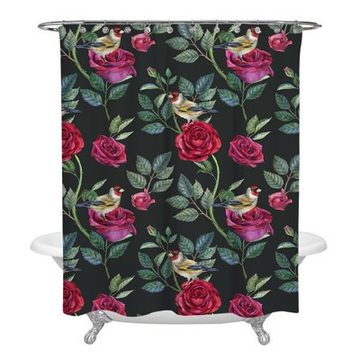 Rideau de douche simple à motif floral hub