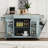Fluted Kitchen Island With Trash Can Storage, Power Outlet, And Rolling Design For Enhanced Mobility And Organization-721828043