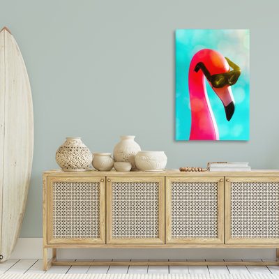  «Flamingo Basking in Bokeh», art mural sur toile par Graffi *ee Studios