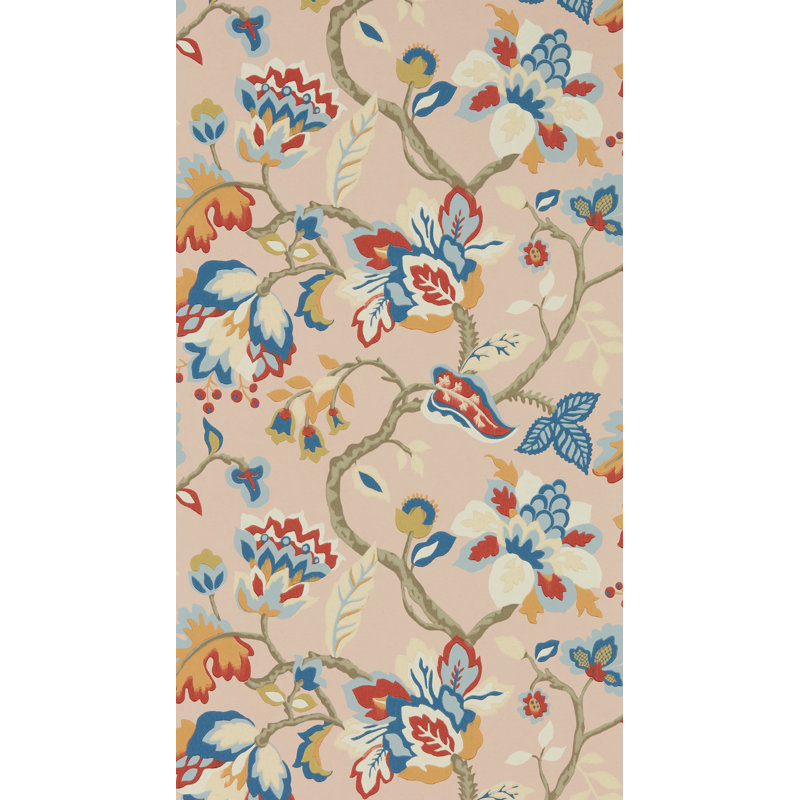 Amanpuri Wallpaper, Salmon/Dove Blue