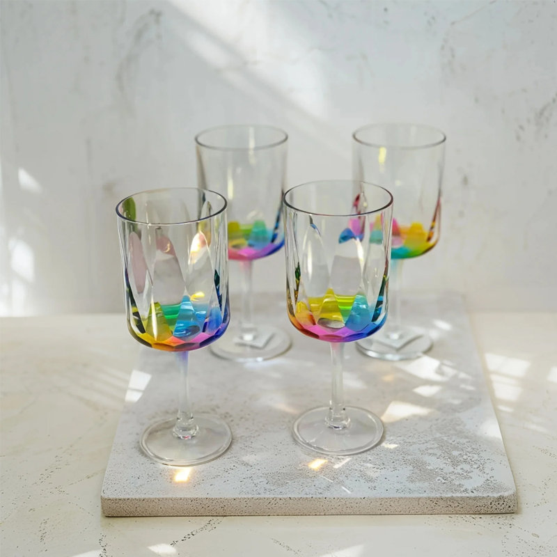 Verres à vin 16 oz en acrylique Rainbow