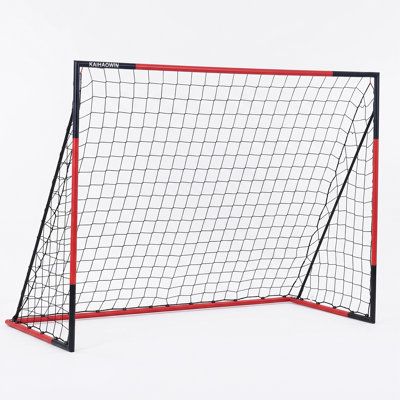 KAIHAOWIN Soccer Goal for Backyard 8x6 FT Soccer Net Training Equipment Heavy Duty Metal Frame Quick Assembly Weatherproof Thick Deep Net Ground Stakes Portable for Indoor Outdoor Lawn Park Beach