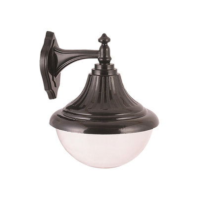 Outdoor Wall Lamp, Black & White, 12.9 x 10.6 inches | Durable ABS Body & Polycarbonate Cap | E27 Socket, Max 40W | IP65 Weatherproof | Industrial & American Traditional Design for Nostalgic Charm