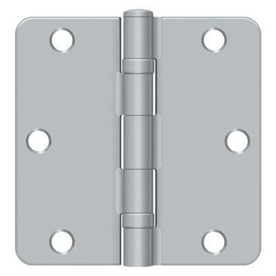Deltana S35R4BB26D 3-1/2" x 3-1/2" x 1/4" Radius Hinge, Ball Bearing in Brushed Chrome Pair