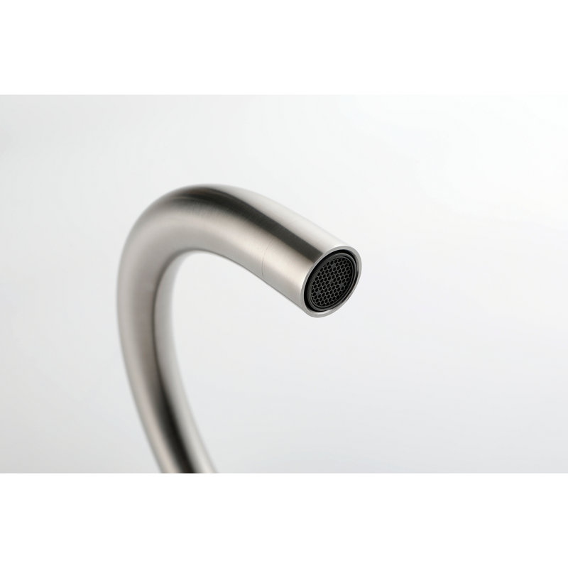 Floor Mounted Tub Faucet High Flow Freestanding Tub Filler Faucet With Handheld Shower Head And Swivel Spout, Brushed Nickel