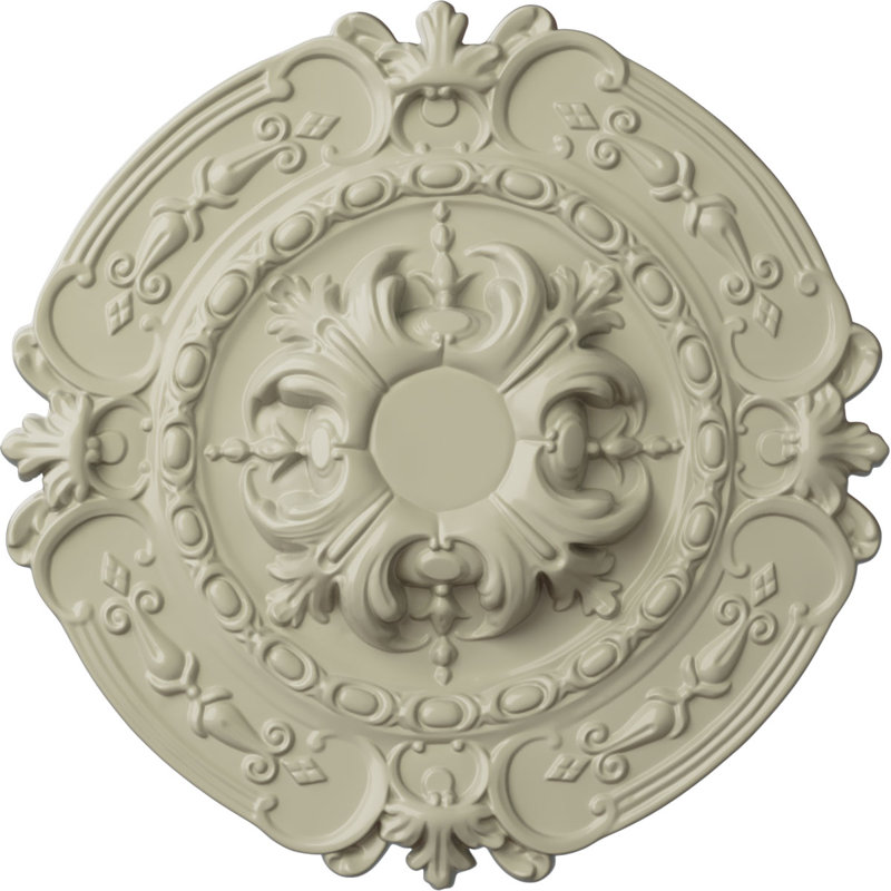 Médaillon de plafond Endurathane Southampton, DE 16 3/8 po x P 1 3/4 po (convient aux auvents jusqu'à 2 3/4 po), Jaune clair