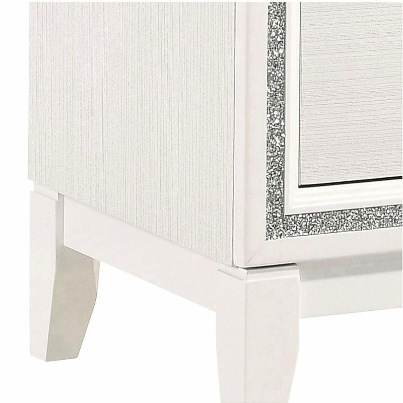 White 2 drawer bedside table