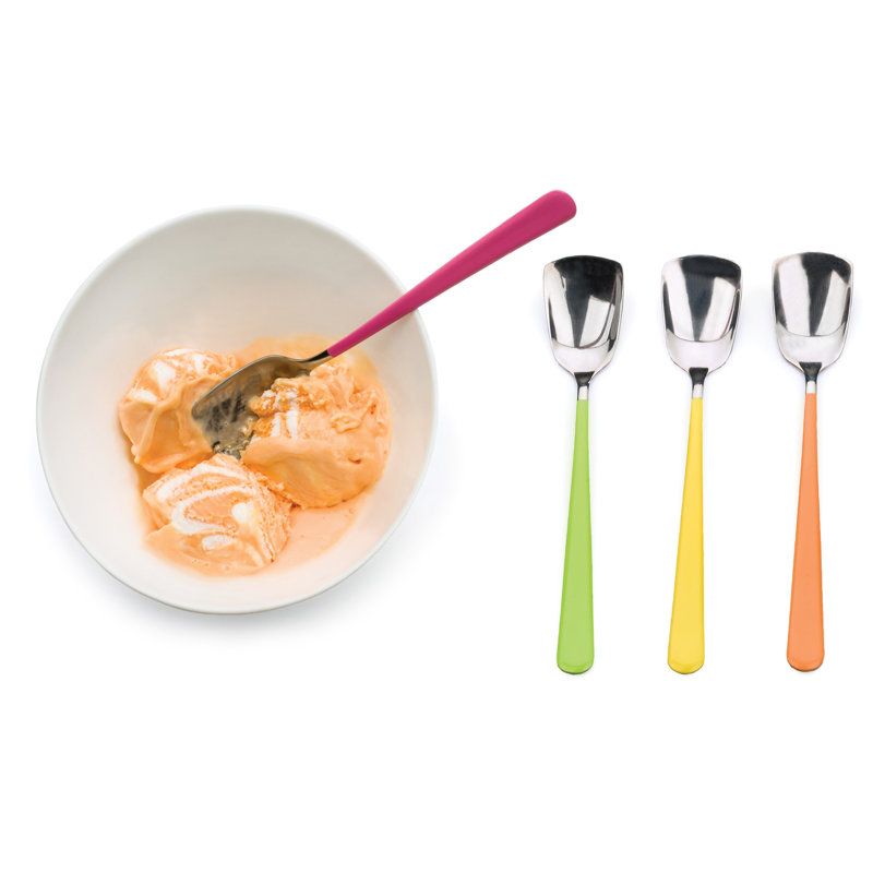 ICE CREAM SPOONS SET OF 4 MIXED COLORS