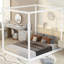 Grand lit plateforme à baldaquin avec pieds de soutien, conception moderne et fabrication durable pour un confort et un style améliorés-118038133