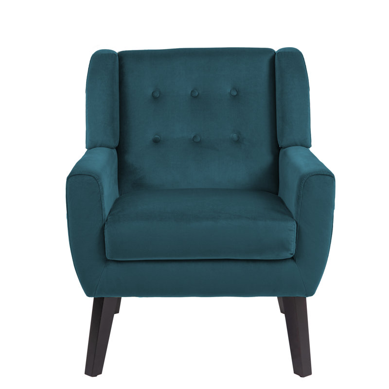 Fauteuil Jaqueze, Velours bleu performance