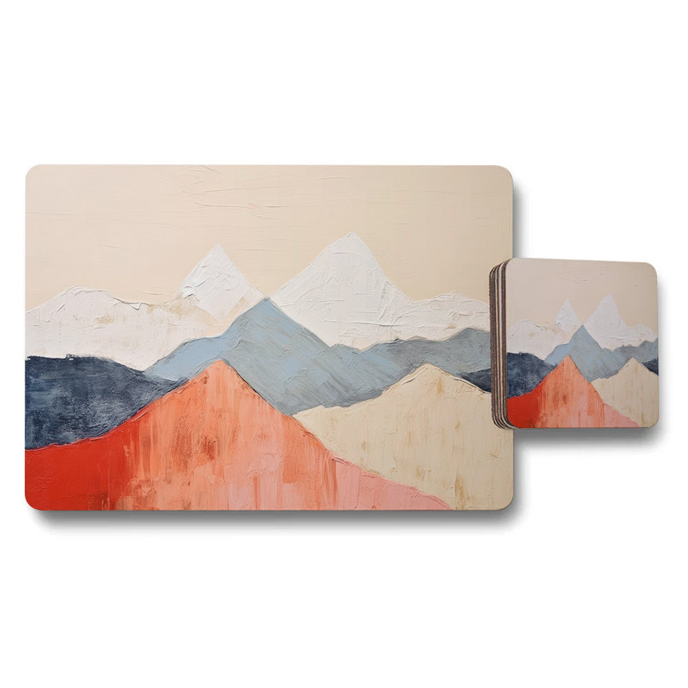 Abstract Mountain Landscape Placemat And Coaster Set