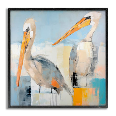 Pelicans Abstract Pattern Giclee Art by Irena Orlov