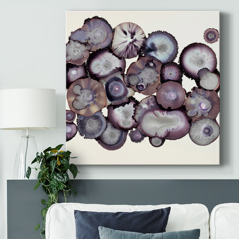 Toile tendue aubergine-galerie, H 24 po x l 24 po x P 1,5 po
