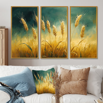 «Green Golden Wheat Fields II», ensemble d'art mural ferme