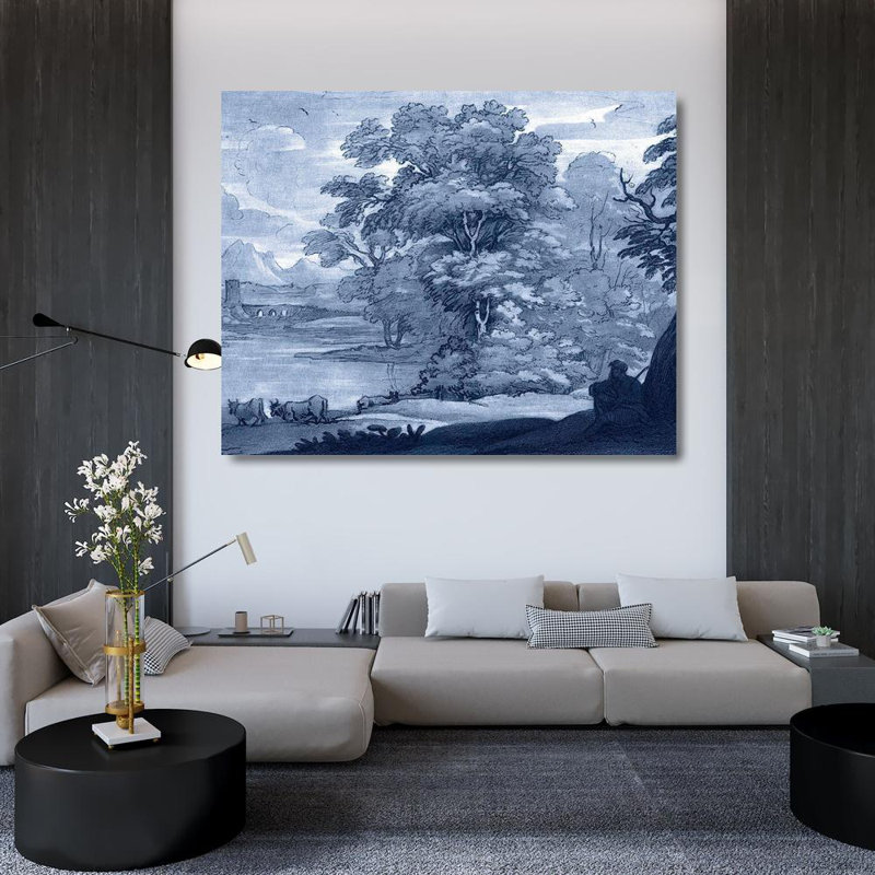 «Red Barrel Studio® Lorrain, Claude», reproduction d'art sur toile tendue: Toile pastorale II, H 36 po x l 44 po