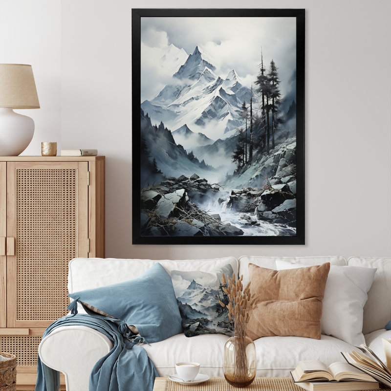 Batichon Canada, majestueux pics sur toile, Cadre photo noir, H 44 po x l 34 po x P 1,5 po
