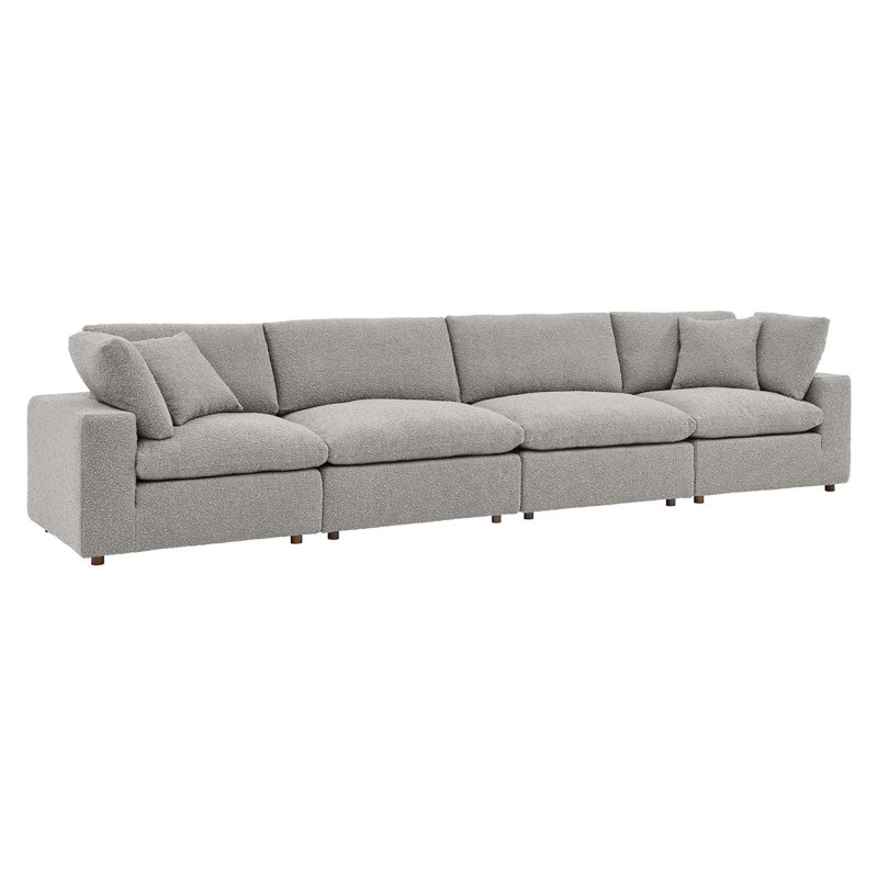 Canapé 4 places Modway Commix, Boucle gris clair