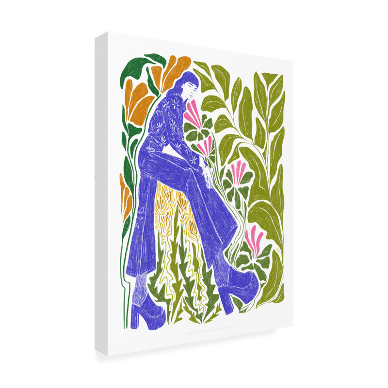 Œuvre sur toile bolologique Jenny Liz Rome Jlr Rosealie, H 19 po x l 14 po