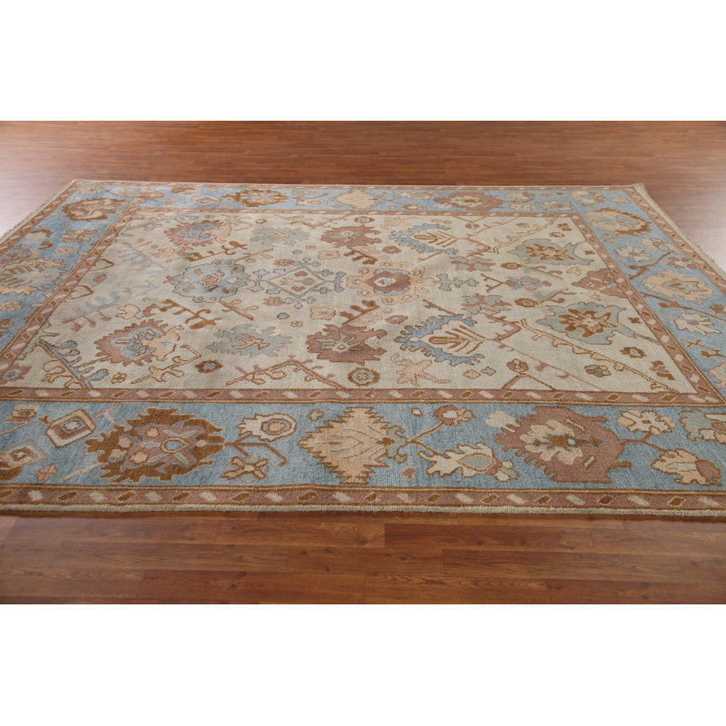 Tapis à motif floral All-Over Oushak 9x12