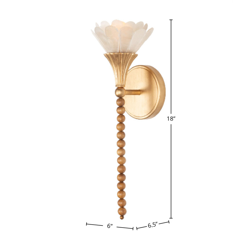 Flora 1 LT Modern Gold Wall Sconce Kalco