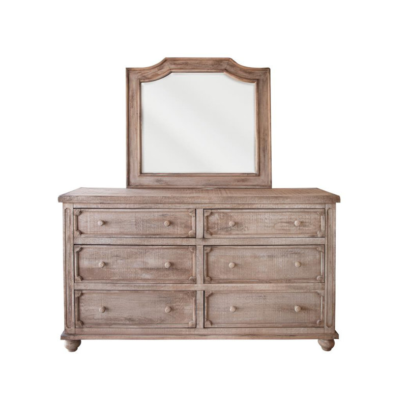 Commode Aruba à 6 tiroirs avec miroir