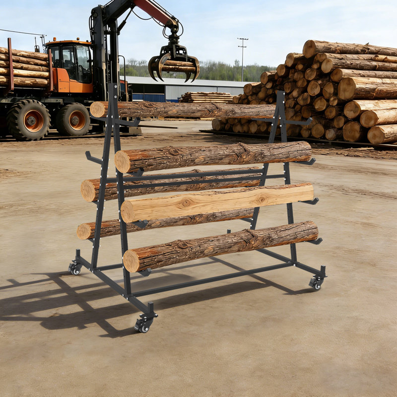 Support de rangement horizontal avec roulettes, support de rangement horizontal robuste, Black