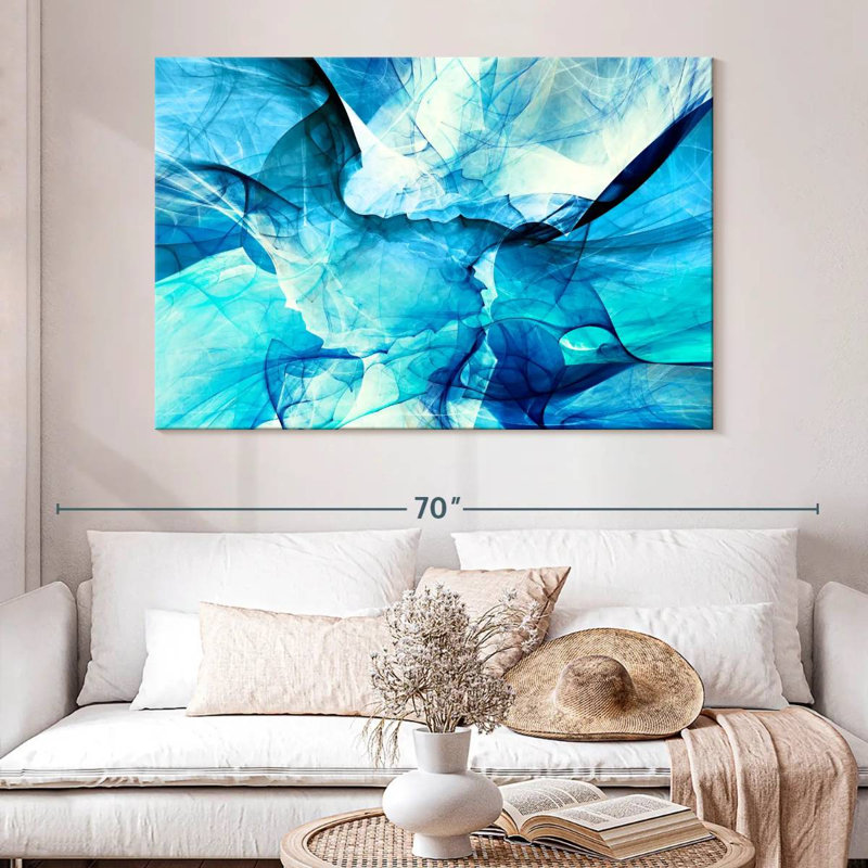 Avery Blue Blurs Abstract, 34" H x 51" W