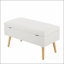 Banc en bois naturel et tissu crème