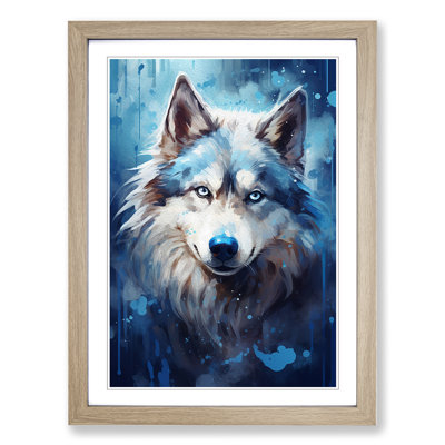 Husky Tachisme - Single Picture Frame Print on Wood
