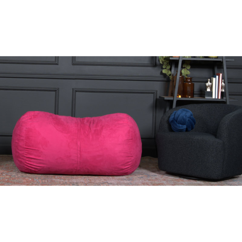 Fauteuil à billes cylindrique 4 pieds Michael, Polyester fuchsia