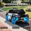 Voiture de police électrique pour enfants, voiture alimentée par batterie 12V, blanc