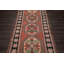 Tapis de zone en laine de couloir 3 pi x 8 pi 1 po one-of-kind à la main noué la du caucase Southwestern