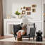 Pour le salon et la chambre à coucher | Fauteuil d'appoint surdimensionné moderne en chenille gris neutre