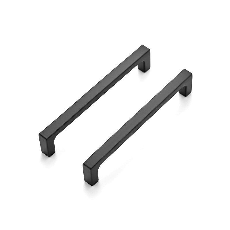 Matte Black Square & Solid Cabinet Handles,5 Inch,30 Pack,Zinc Alloy, Flat Black Finish, Screws Included,Drawer Pulls, Cabinet Hardware for Kitchen & Drawer