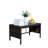 Patio Coffee Table With Clear Tempered Glass - Assembly Required, Brown, 30.43X17.5 Furniture Brown , Glass, 180 Lbs Load Capacity