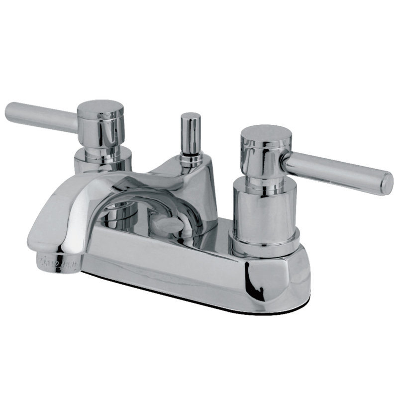 Kingston Brass Concord Two-Handle 3-Hole Deck Mount 4" Centerset Bathroom Faucet with Brass Pop-Up
