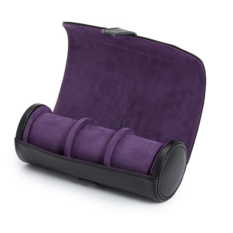 Boîte à montre roll Persinger, Noir / Mauve