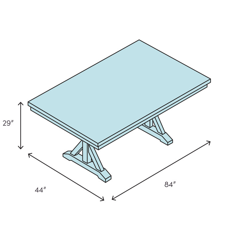Ingrid 84" Dining Table, Gray