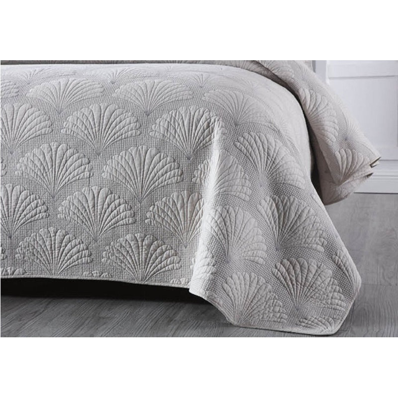 Ensemble de courtepointe réversible 3 pièces DBOZE, Gris