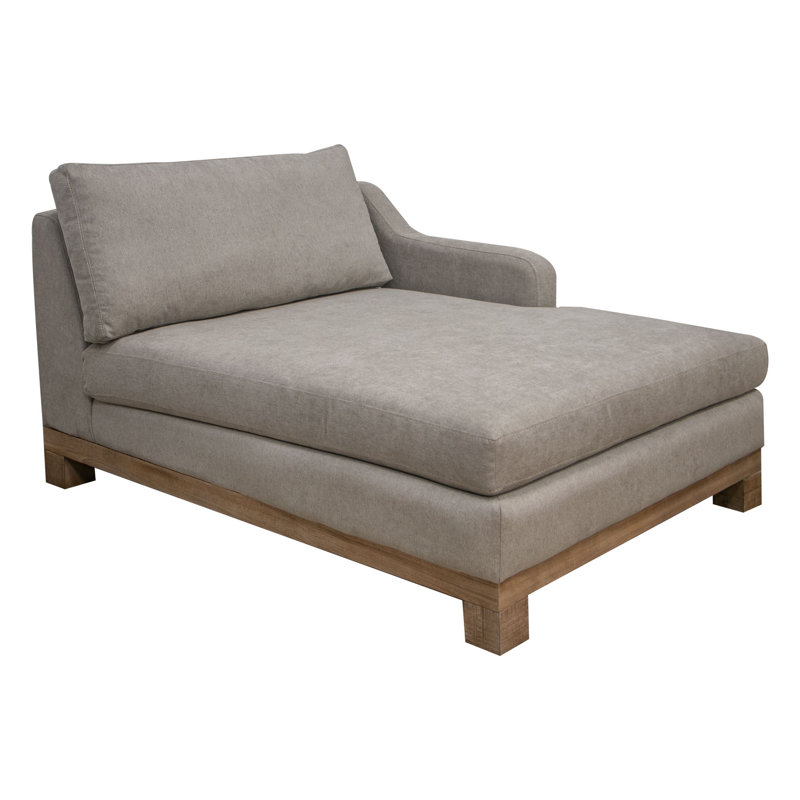 Sama RAF Modular Chaise, Pillow, 67 Inch, Solid Wood, Polyester, Almond Grey