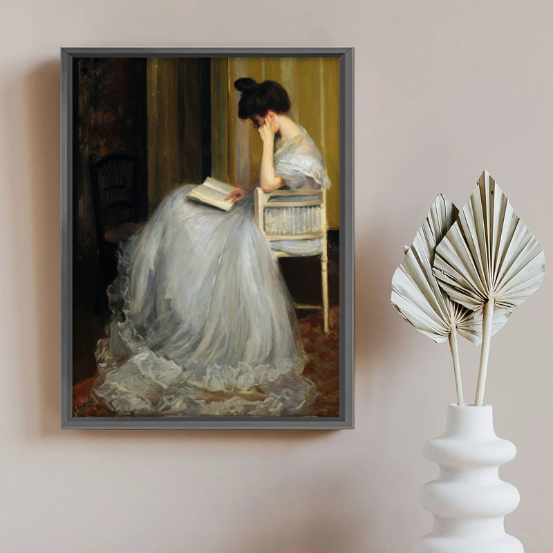 Art mural classique, peinture encadrée d'une femme élégante, beauté intemporelle, H 10 po x l 8 po