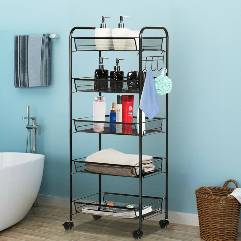 41'' H x 17'' W Utility Cart with Wheels, Black
