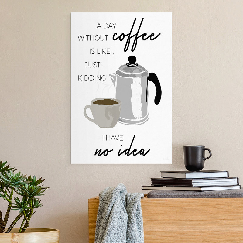 A Day without Coffee -Canvas Print Only - NOT FRAMED, 18" H x 12" W