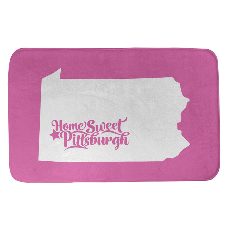 Tapis pour salle de bain pittsburgh pennsylvanie, l 21 po x L 34 po, Rose