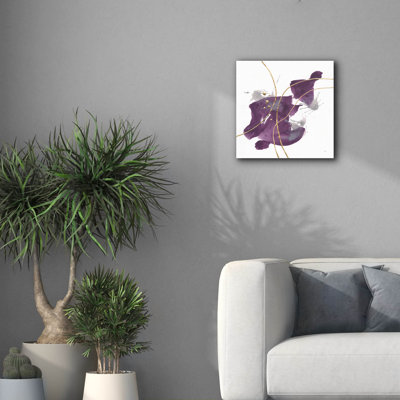  «Plum and Gold 1» par Chris Paschke, art mural sur toile, 18 po x 18 po